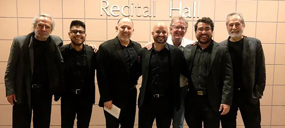 Professor Thomas Patterson being honored by the Assads with a new piece written for him by Sergio Assad and premiered by the Tucson Guitar Quartet - "An American in Bahia"